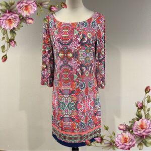 Laundry By Shelli‎ Segal Multicolor Long Sleeve Stretchy mini Dress Size small